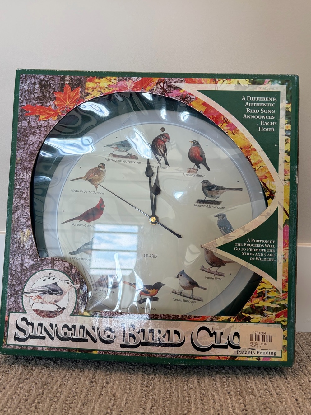 Great Condition! Singing Bird Clock. Works Great! 12”